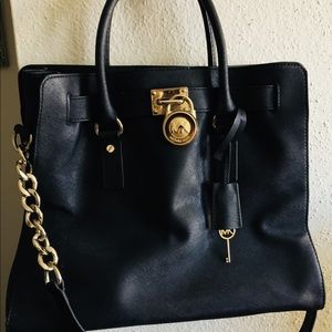 Large Black Hamilton Michael Kors Satchel